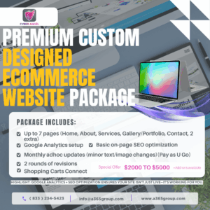 Premium Custom eCommerce Website Design Package with SEO & Shopping Cart Integration